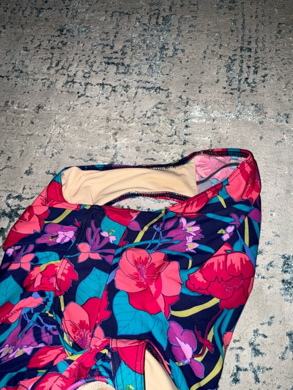 Lands End Floral One-Piece Swimsuit in Navy, Pink & Teal - Picture 6 of 6